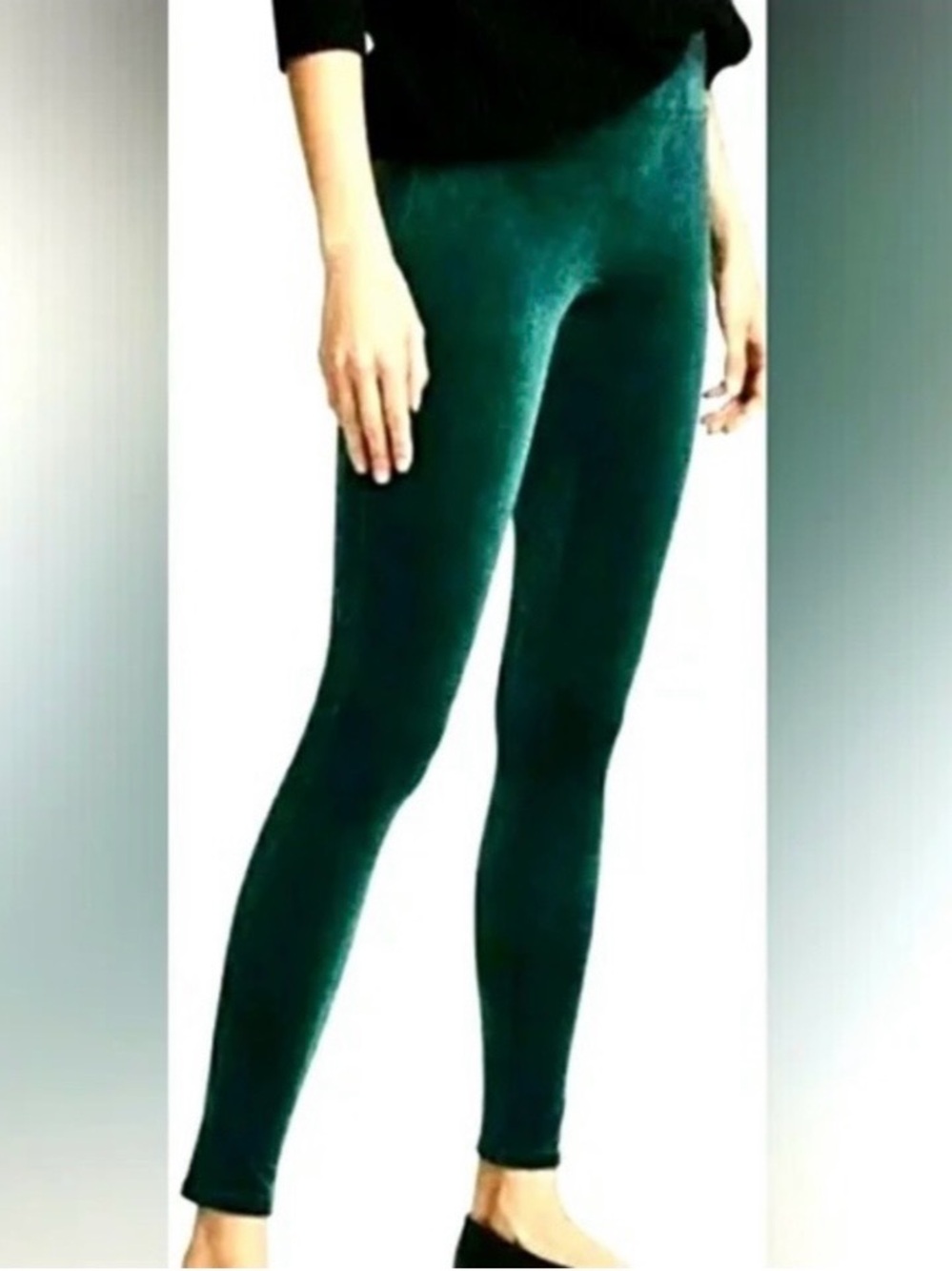 SPANX Velvet Leggings Malachite Emerald Green High Waist Size Small S